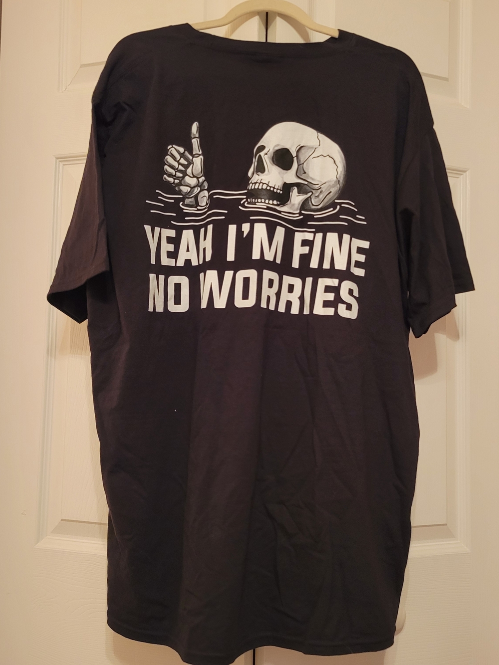 Men's Yeah I'm Fine No Worries Skull Graphic Tee